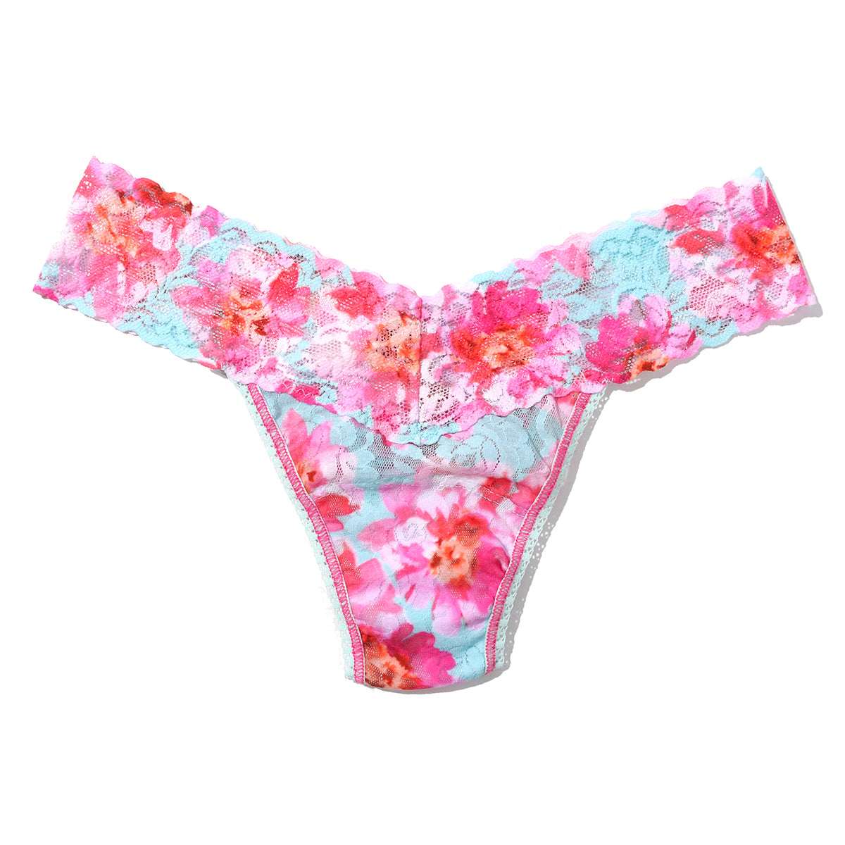 プリンテッド シグニチャー レース ロー ライズ タンガ