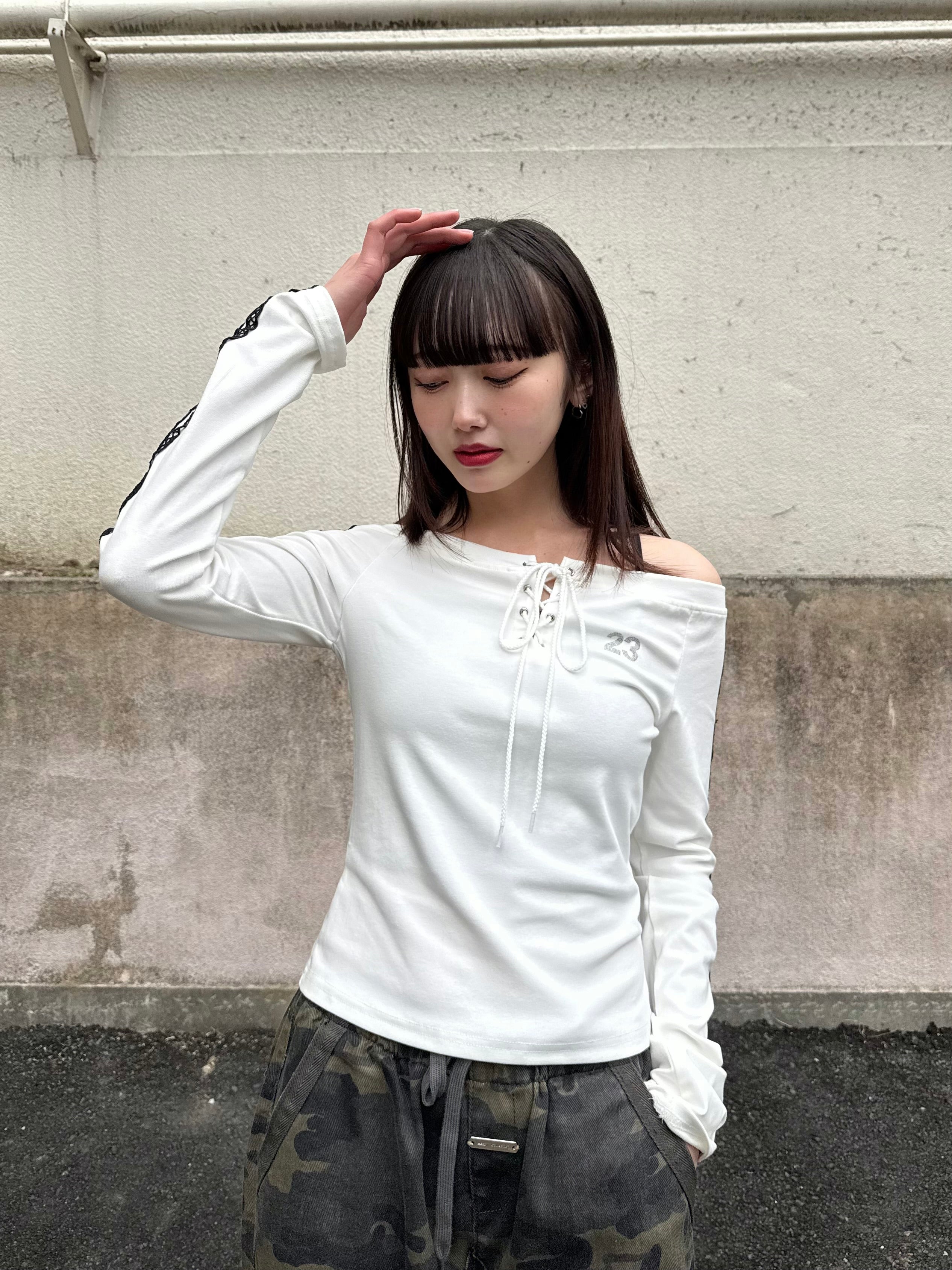 LACE UP OFF SHOULDER TOPS