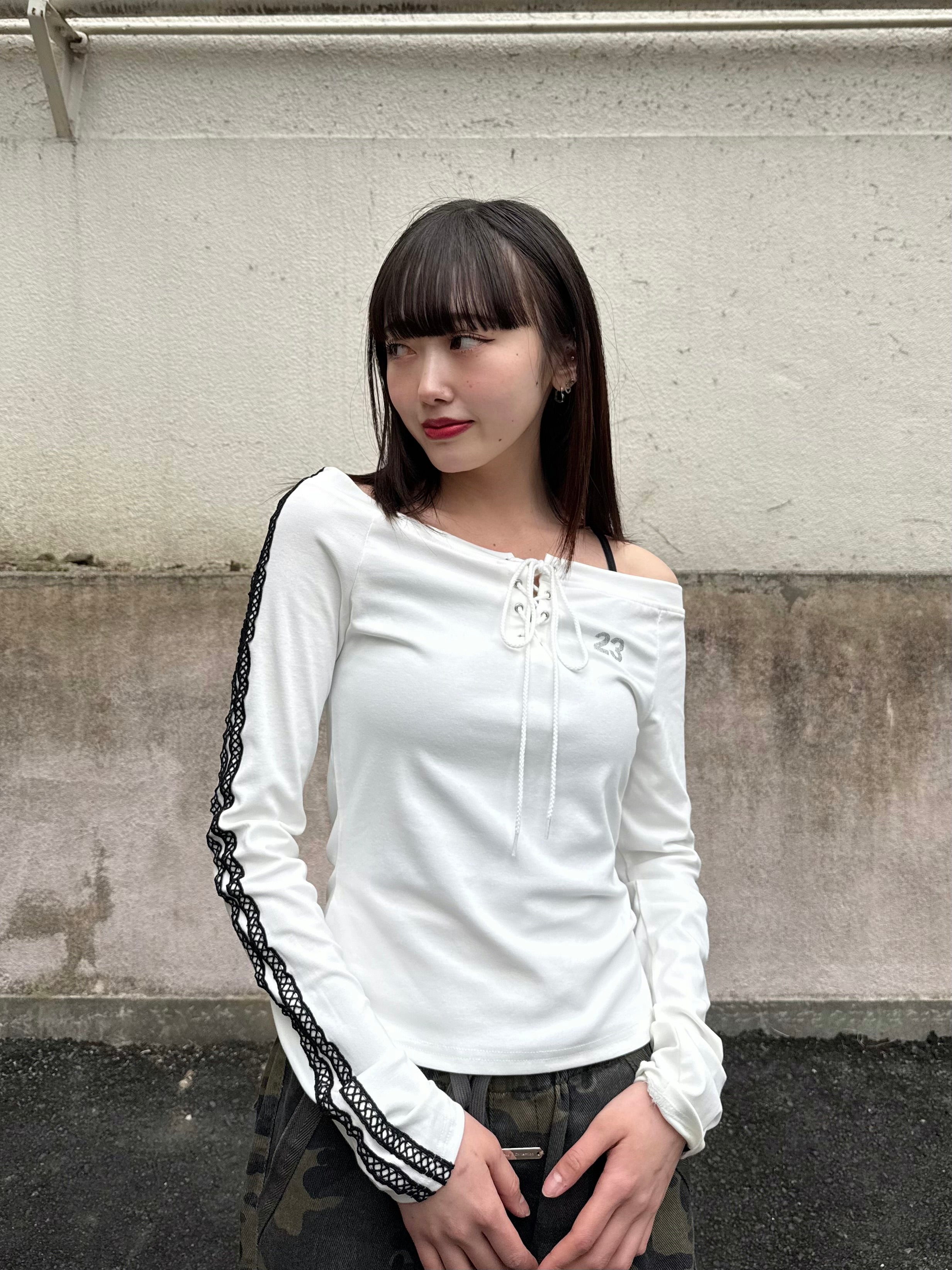 LACE UP OFF SHOULDER TOPS