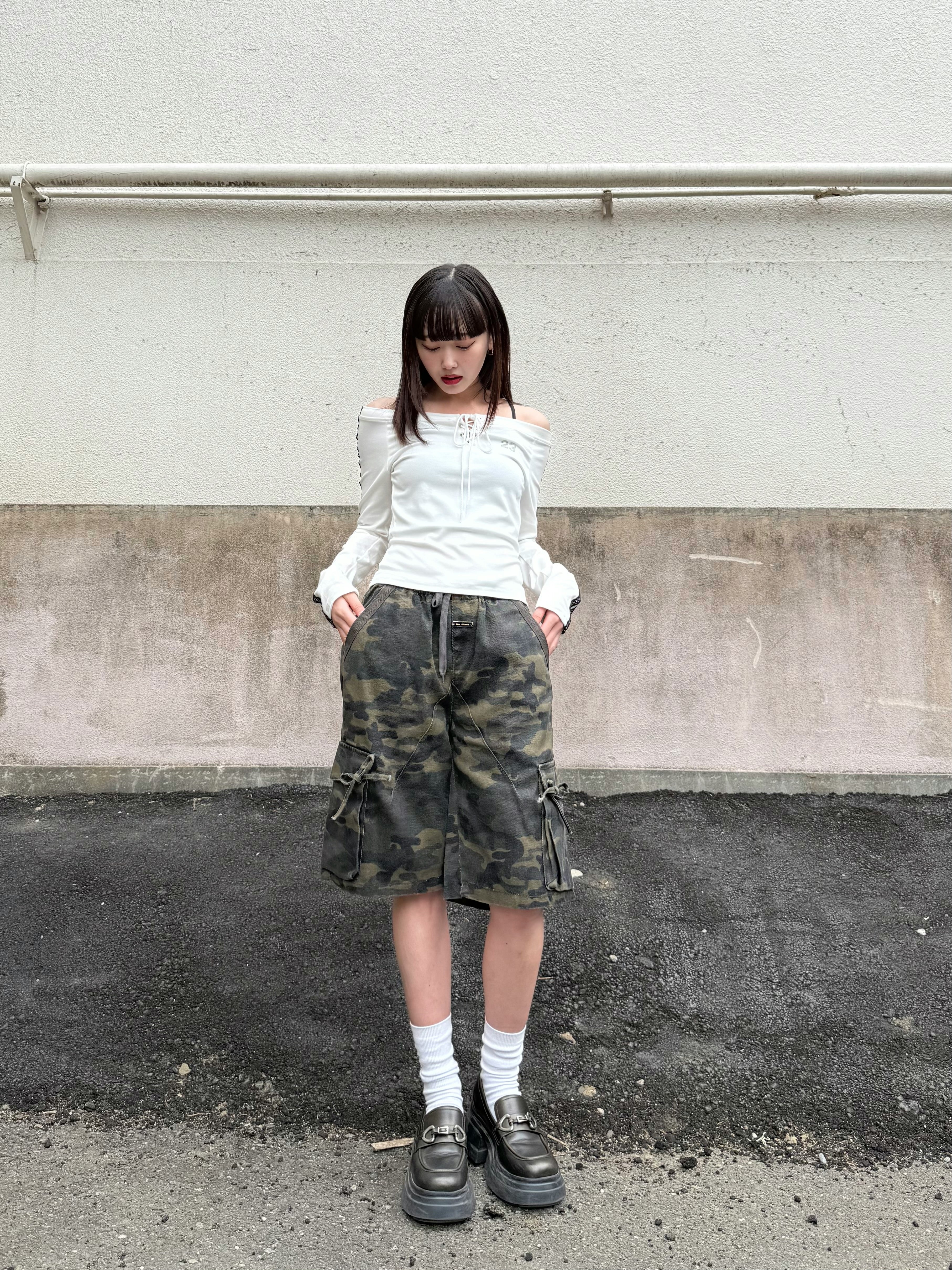 LACE UP OFF SHOULDER TOPS