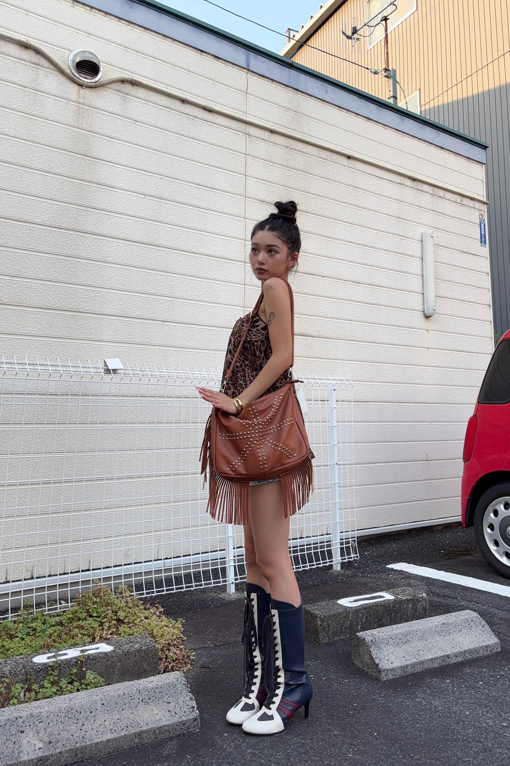 【Hina × Yuna】スタッズ&フリンジショルダーBAG