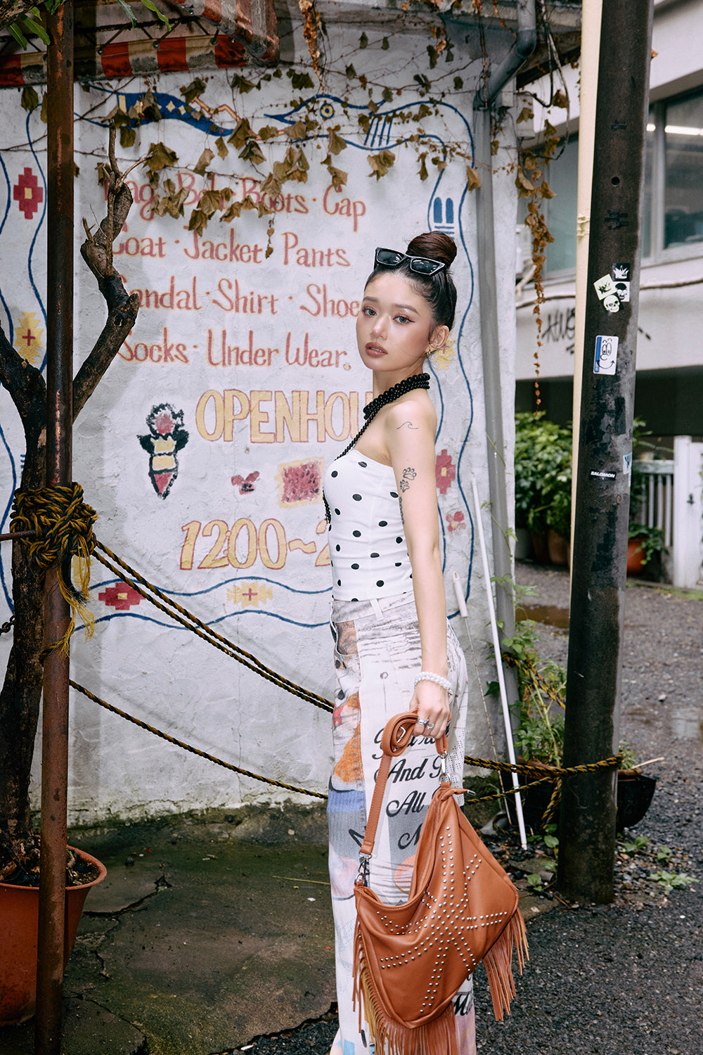 【Hina × Yuna】スタッズ&フリンジショルダーBAG