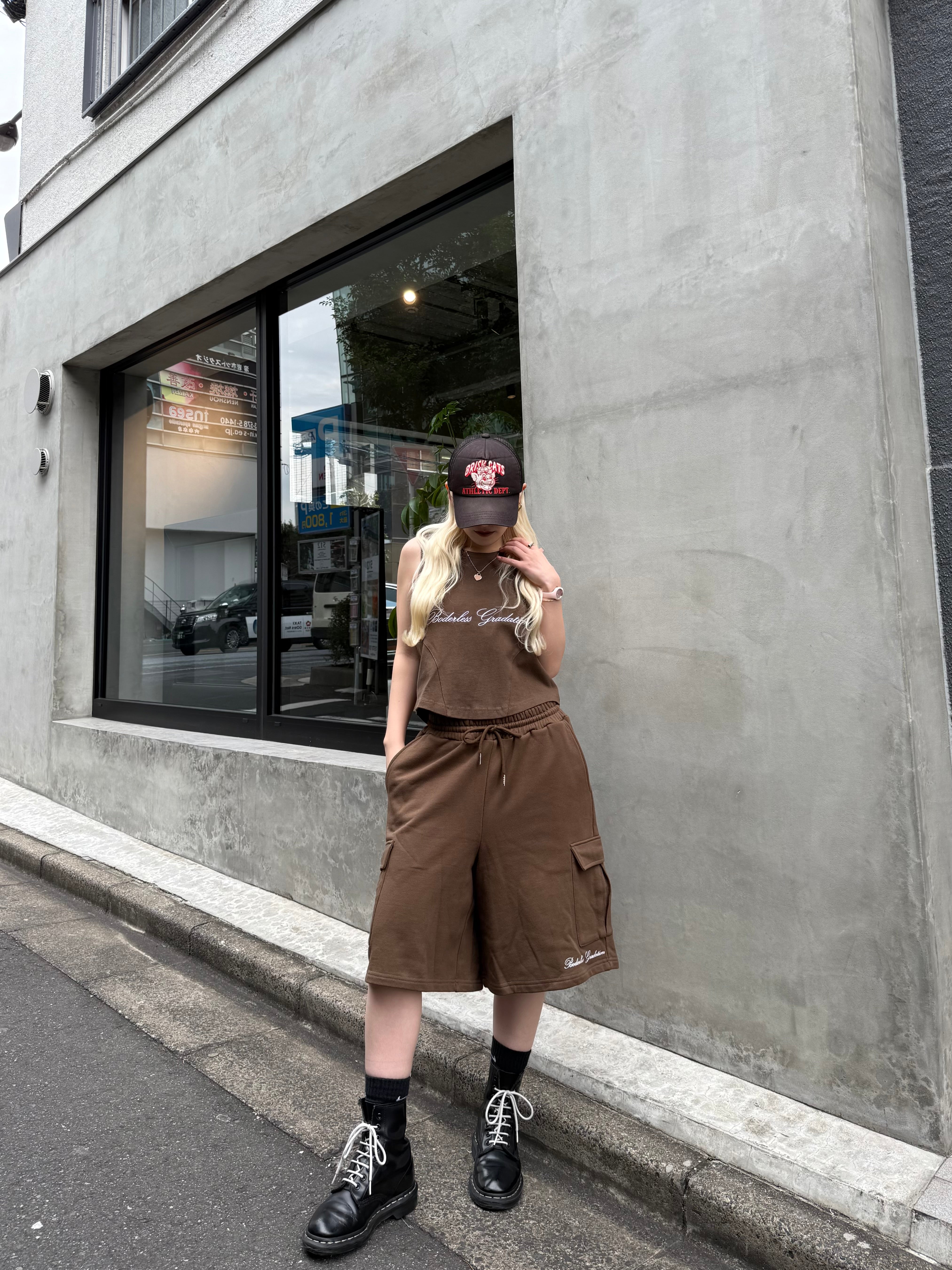 BORDERLESS GRADATION CARGO HALF PANTS