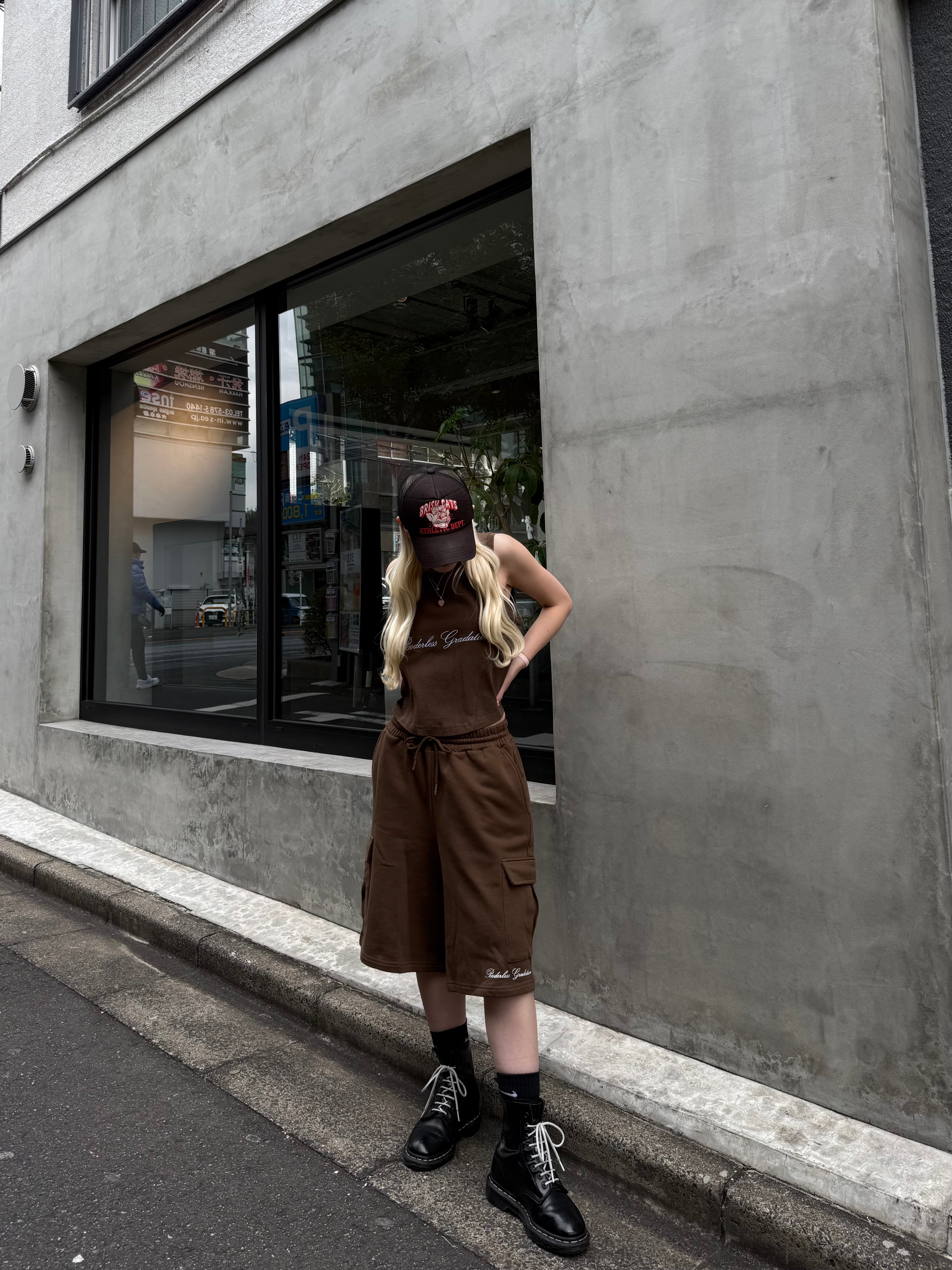 BORDERLESS GRADATION CARGO HALF PANTS