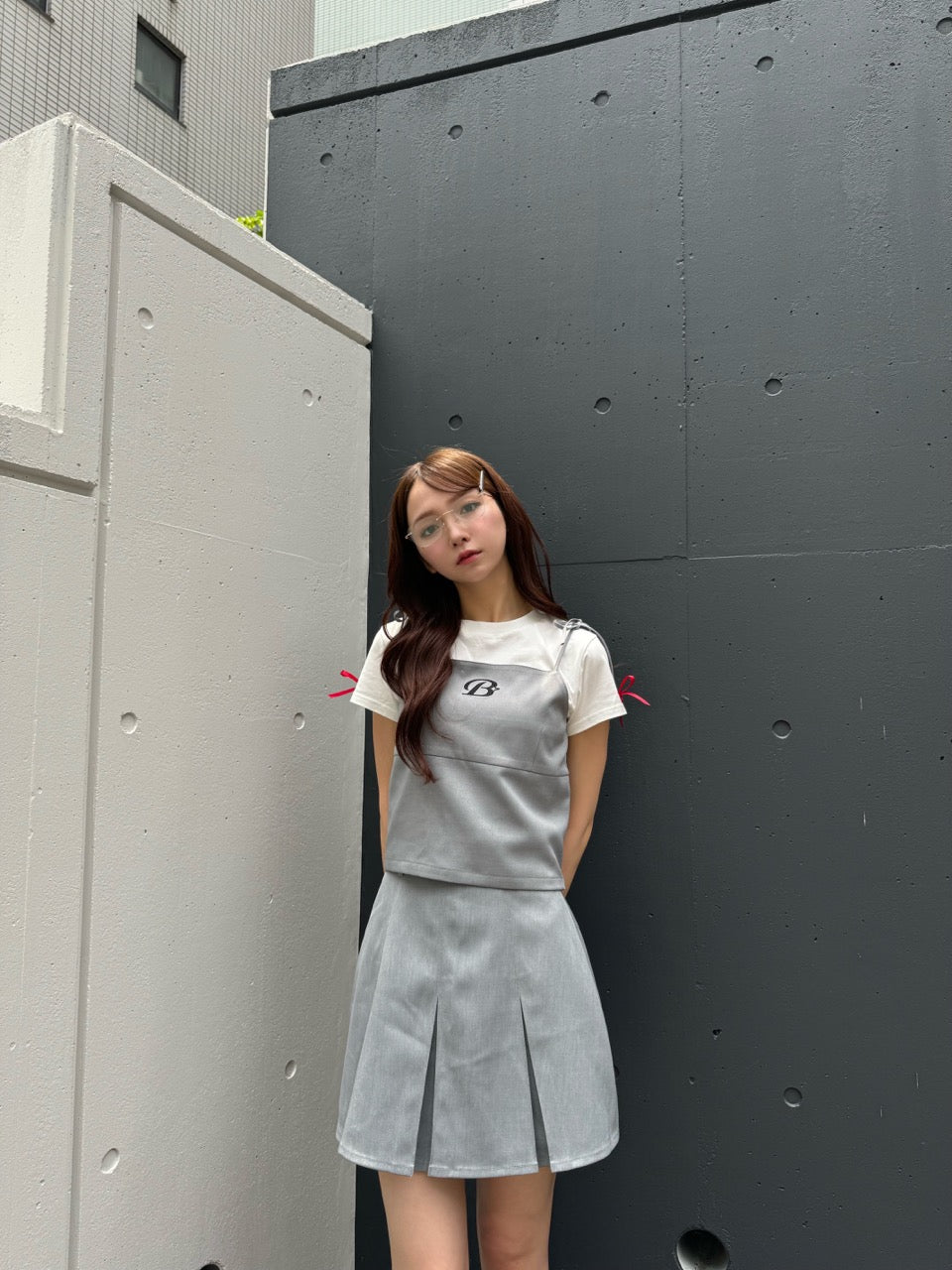 CAMISOLE BLOUSE&MINI SKIRT SETUP