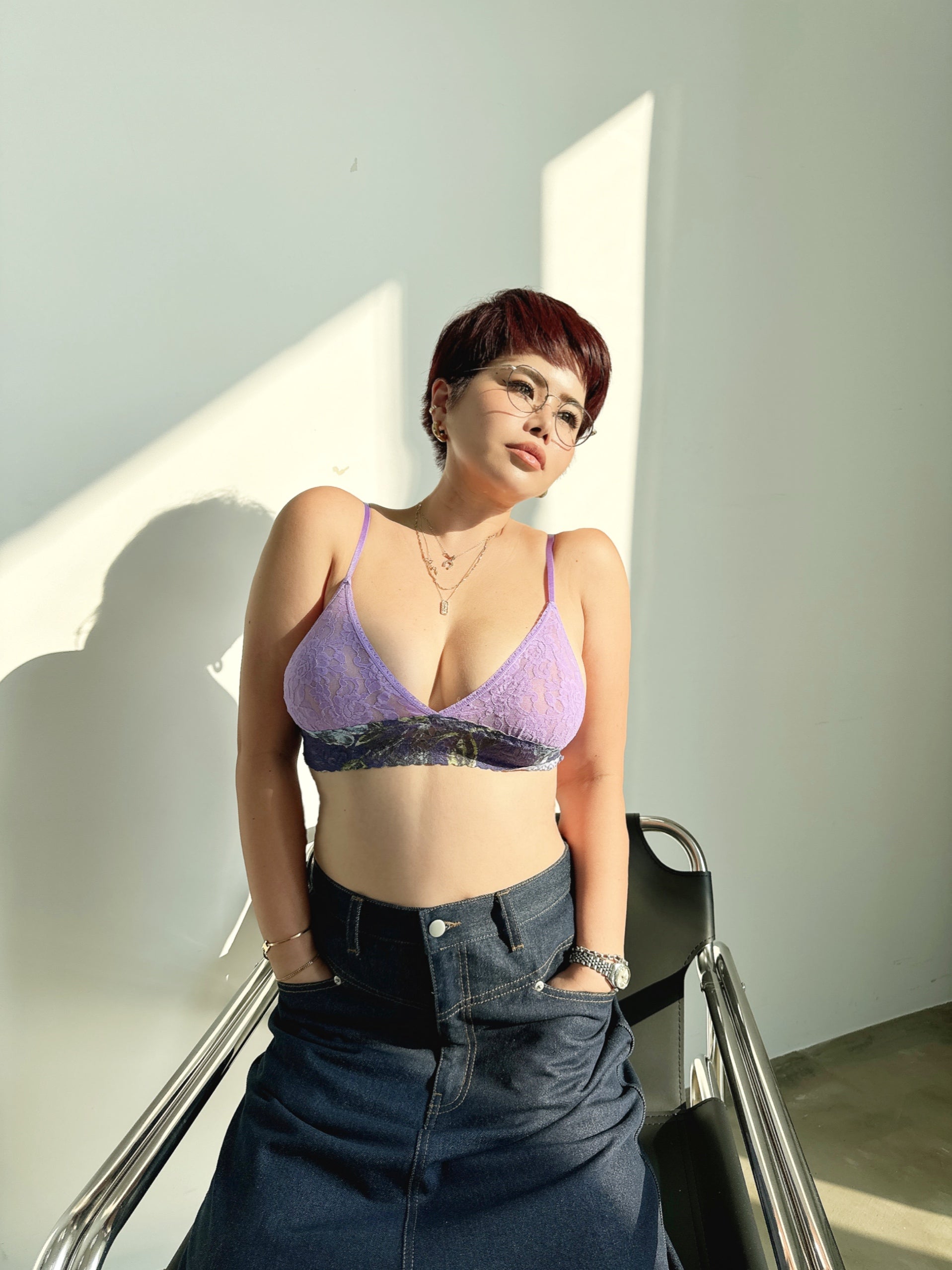 プリンテッド シグニチャー レース パッド ブラレット(hankypanky×Wakana Kaneko)