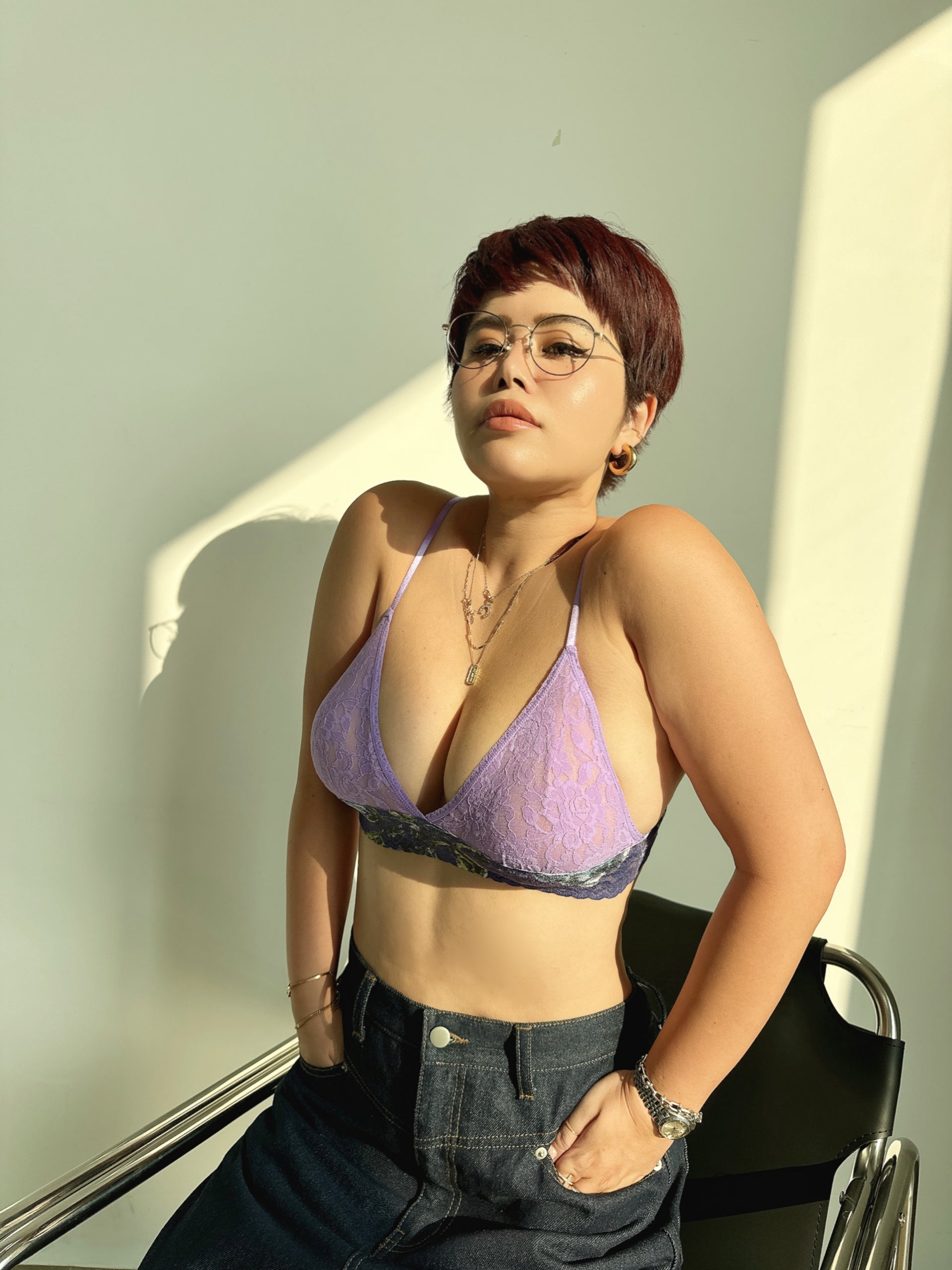 プリンテッド シグニチャー レース パッド ブラレット(hankypanky×Wakana Kaneko)