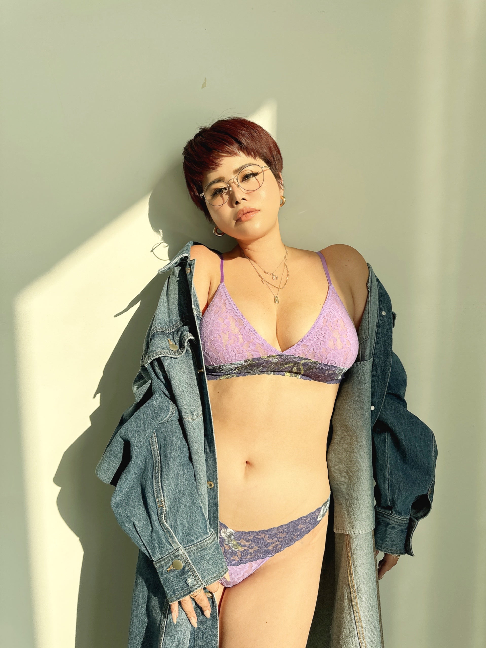 プリンテッド シグニチャー レース パッド ブラレット(hankypanky×Wakana Kaneko)