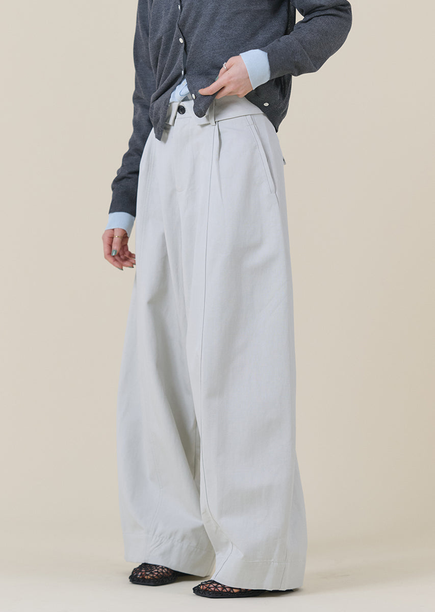 ターンバックウエストワイドパンツ