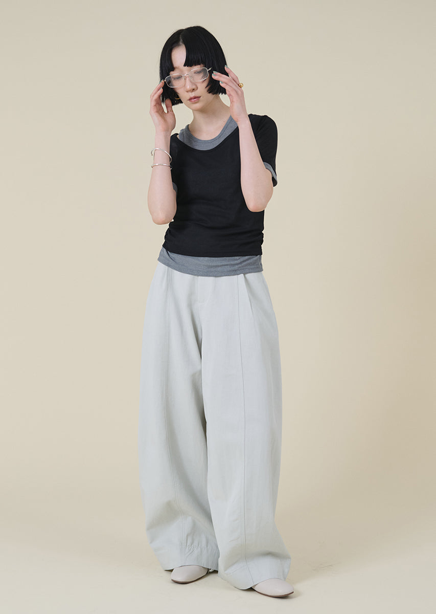 ターンバックウエストワイドパンツ