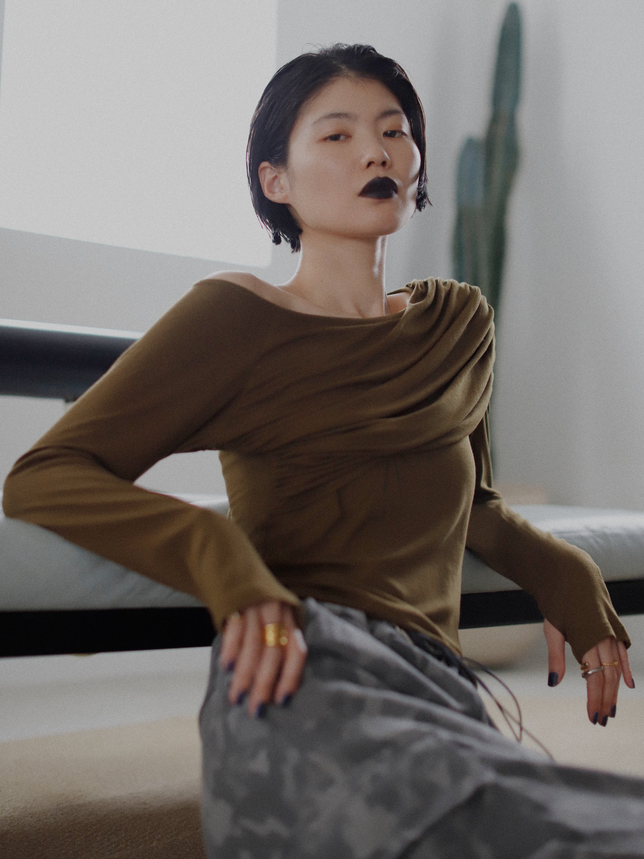 ドレープワンショルTOPS