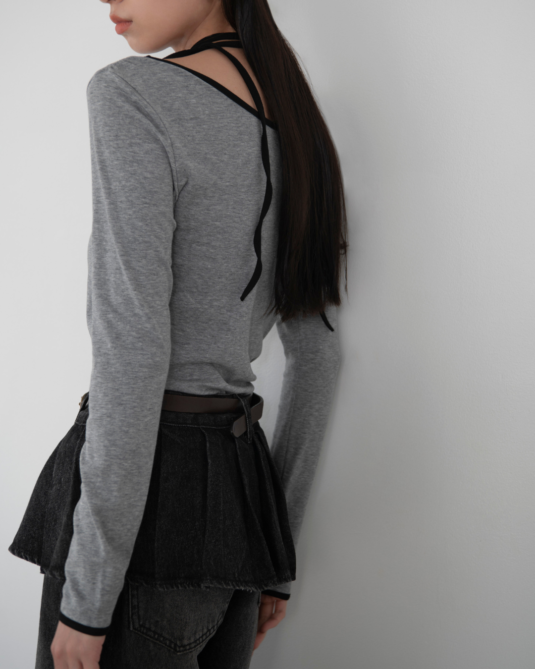 レイヤードデザインデニムパンツ