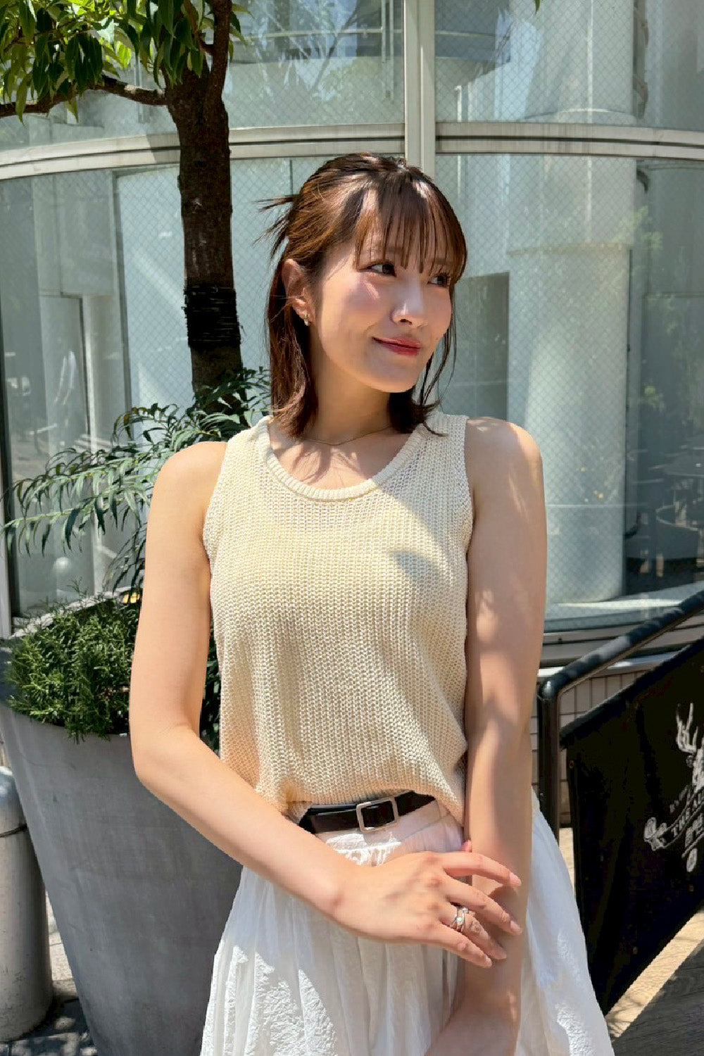 ノースリーブニットトップス