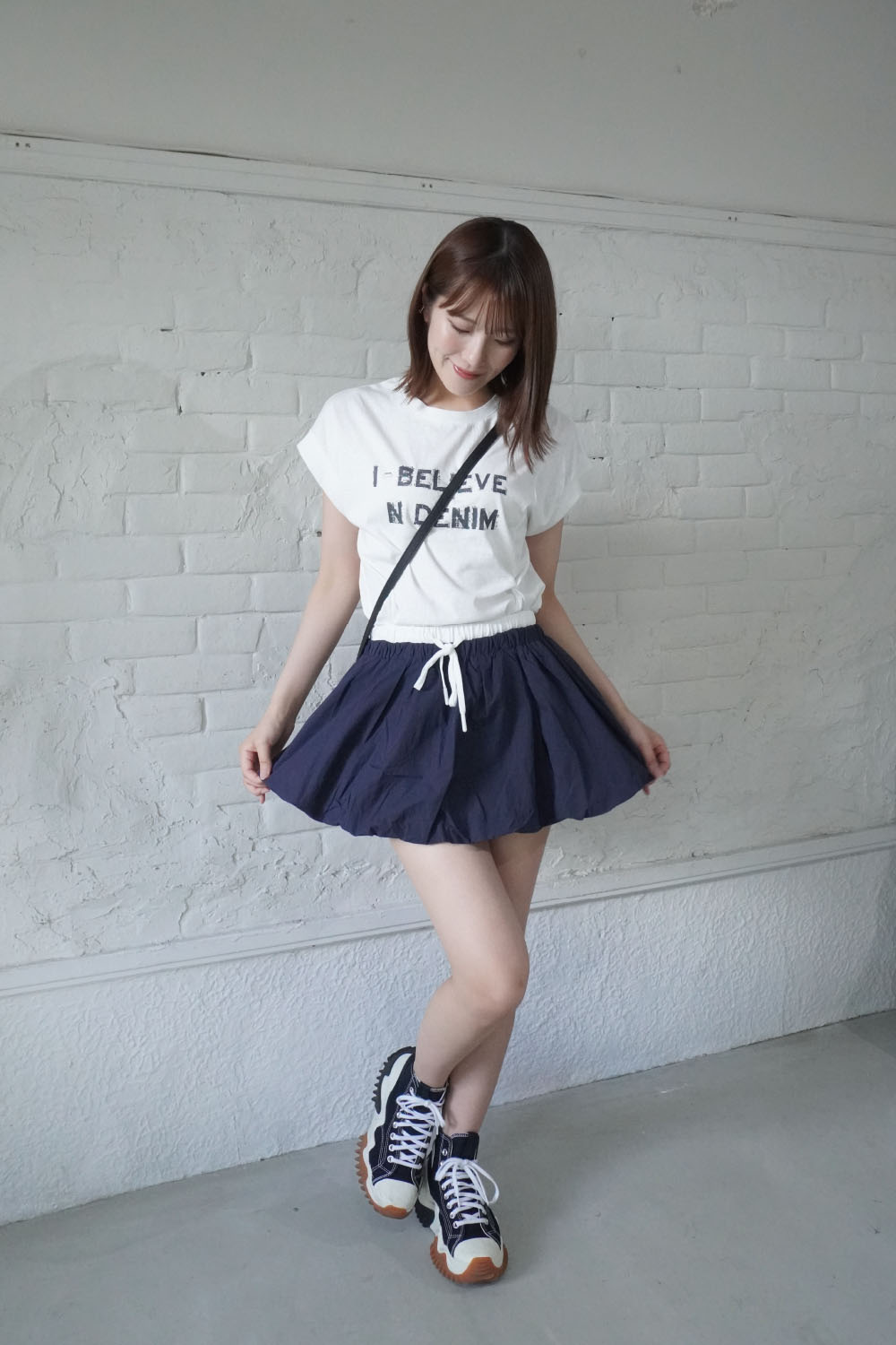 レイヤード風バルーンミニスカート