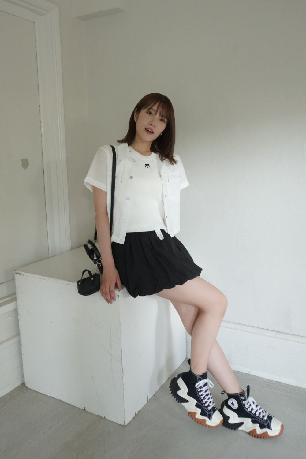レイヤード風バルーンミニスカート