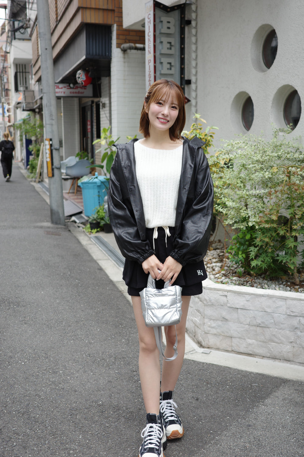 フェイクレザーオーバーサイズジャケット