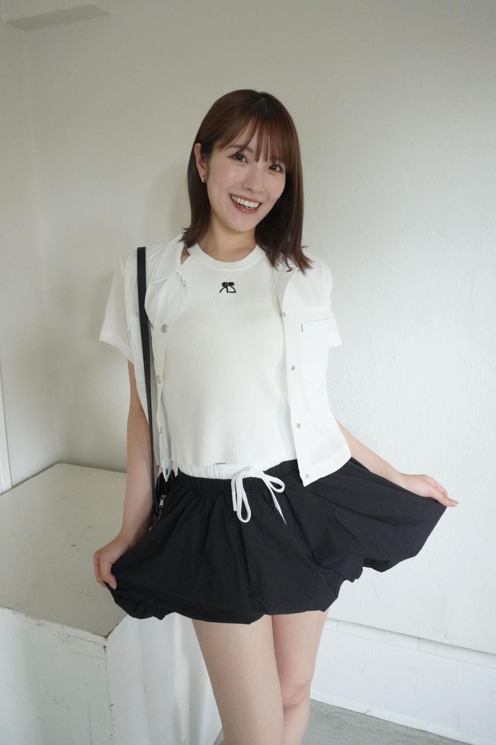 レイヤード風バルーンミニスカート