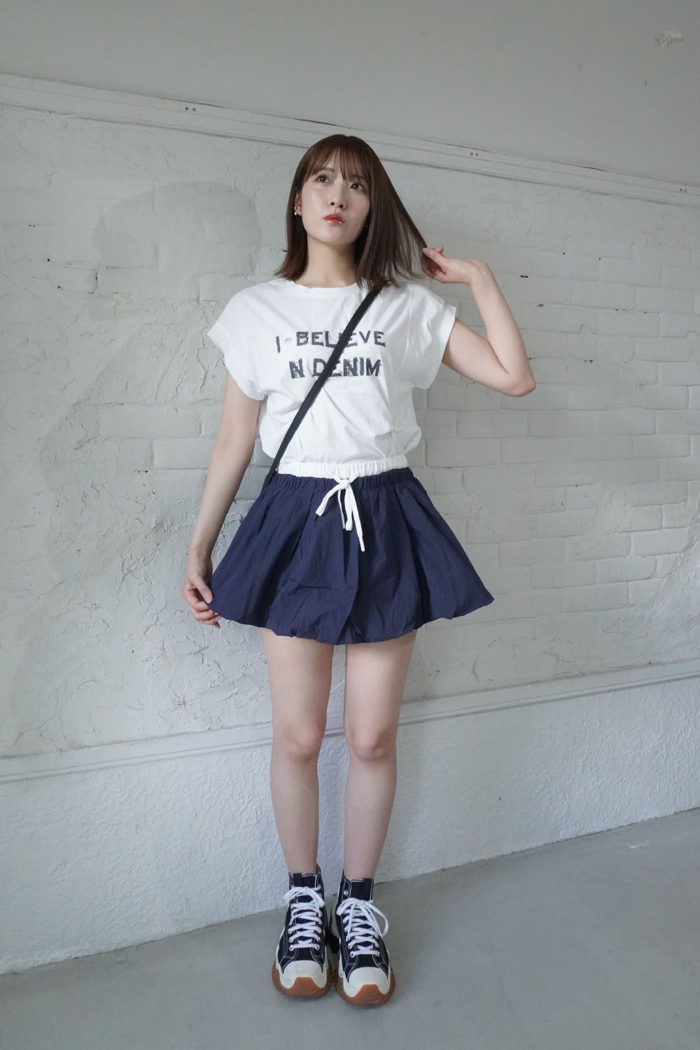 レイヤード風バルーンミニスカート