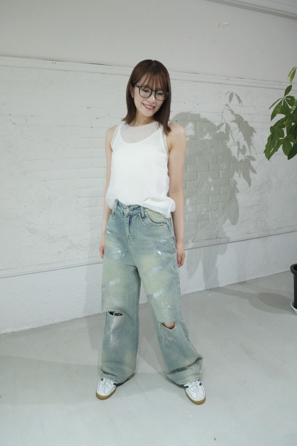 シアータンクトップレイヤードニットキャミSET