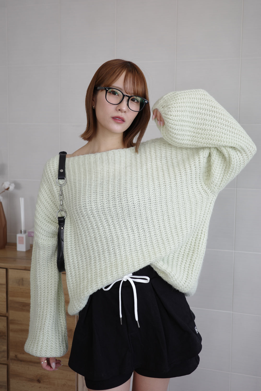 カラーニットプルオーバー