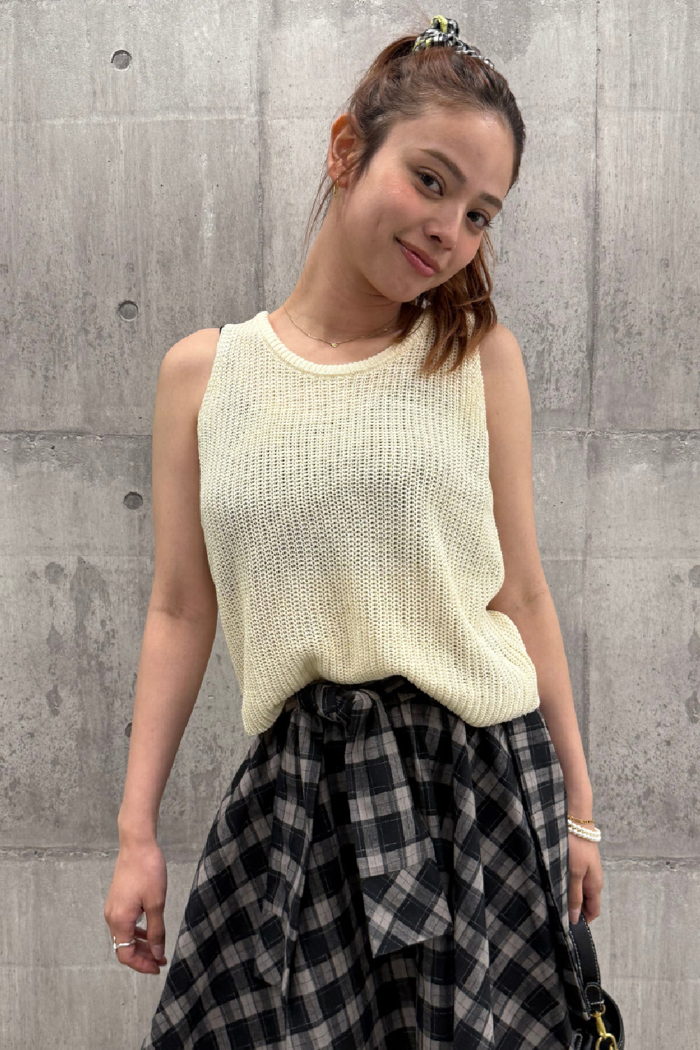 ノースリーブニットトップス