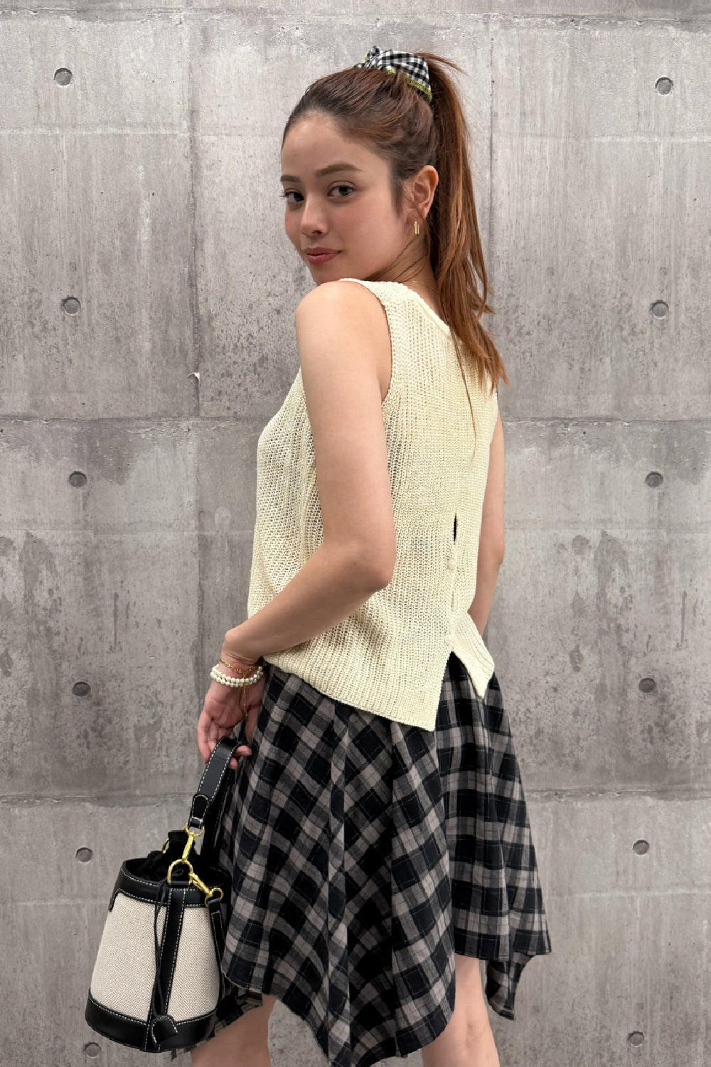 ノースリーブニットトップス