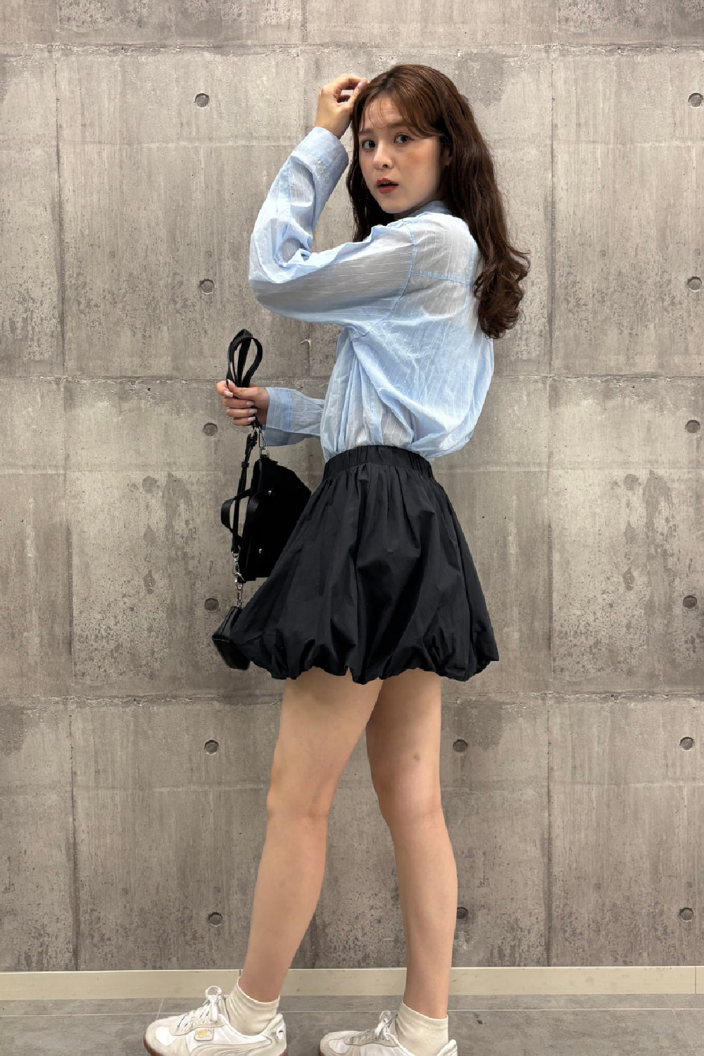 レイヤード風バルーンミニスカート