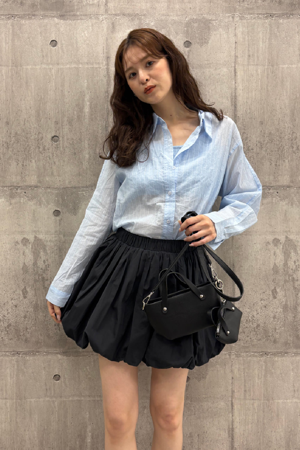 レイヤード風バルーンミニスカート