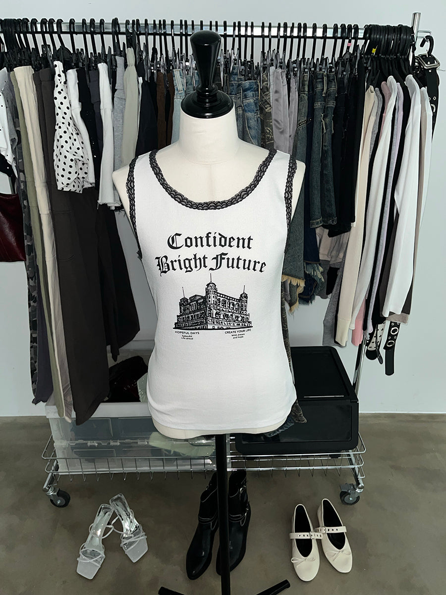 【先行予約商品】グランジロゴレース付きタンクトップ