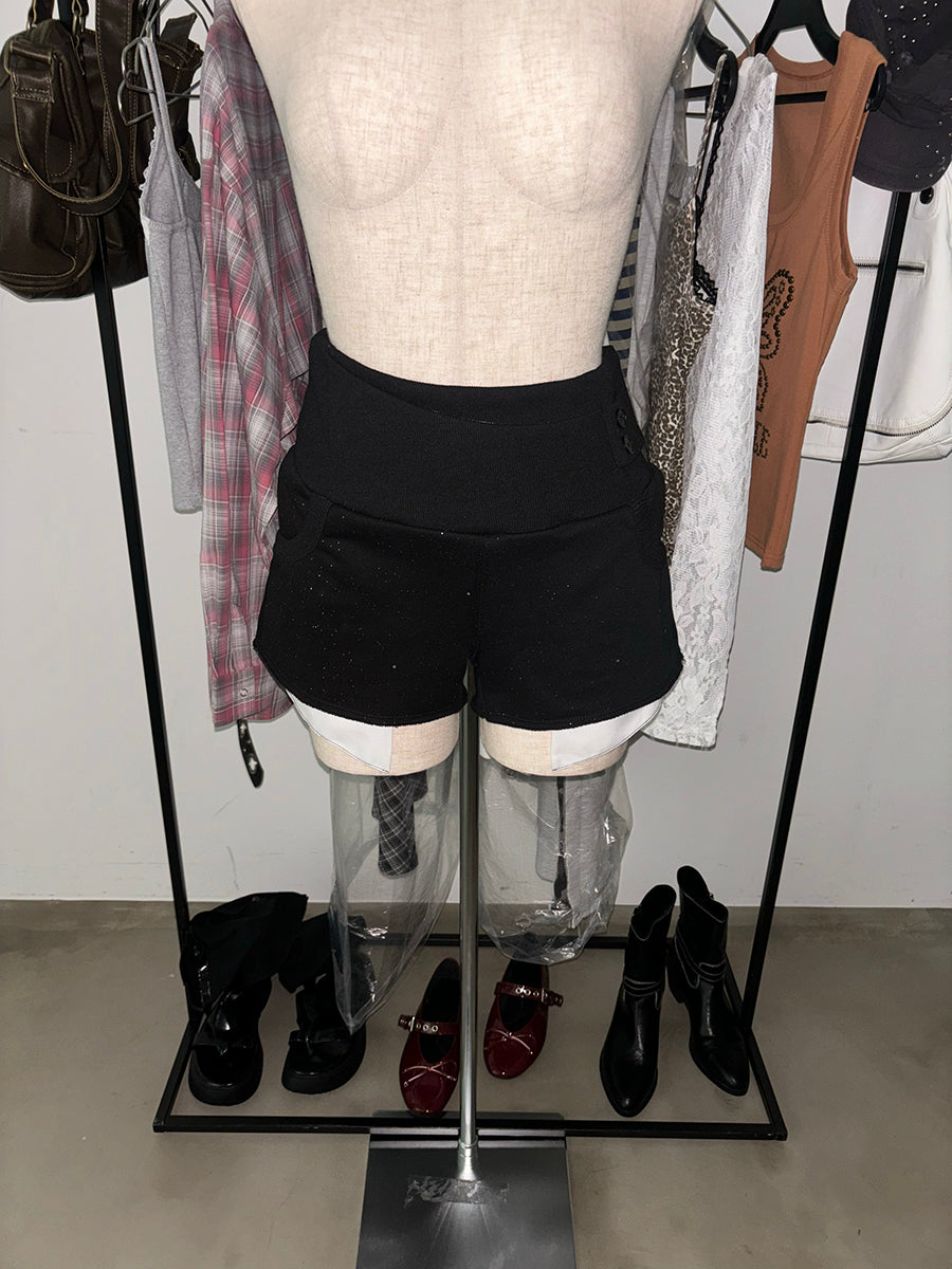 ラメスウェットマイクロミニショートパンツ