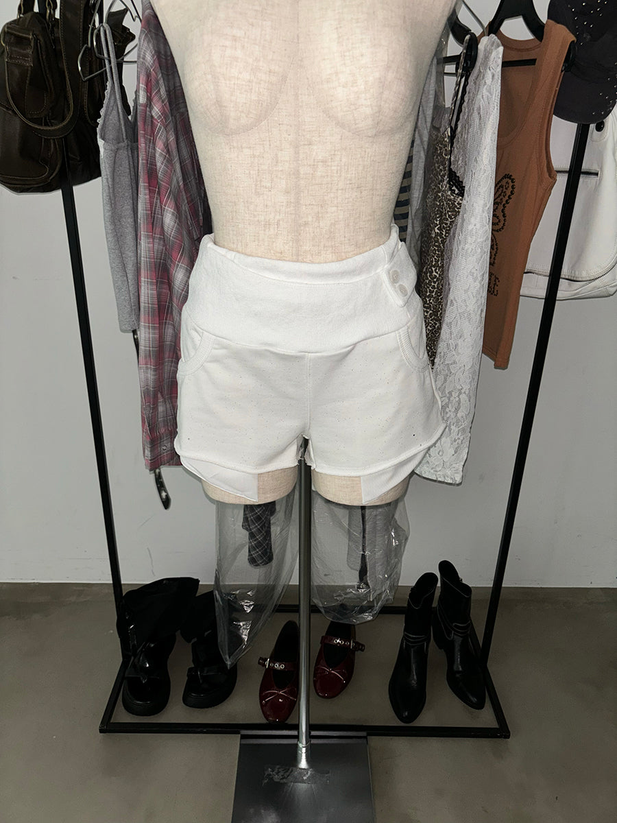 ラメスウェットマイクロミニショートパンツ