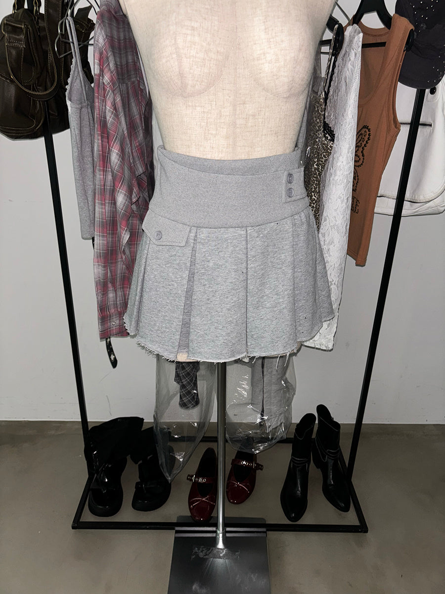 ラメスウェットプリーツミニスカート