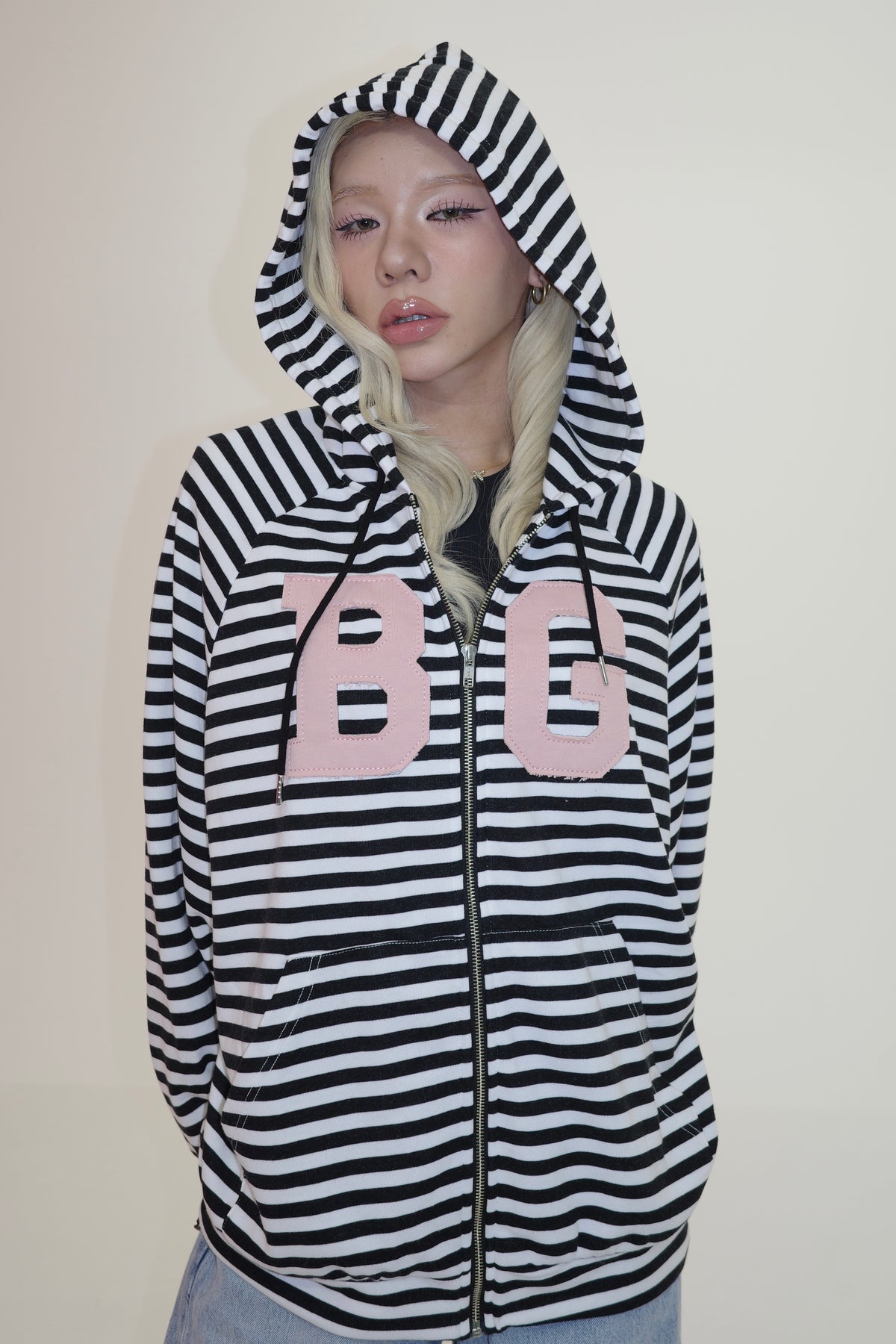 BG LOGO BODER ZIP HOODIE