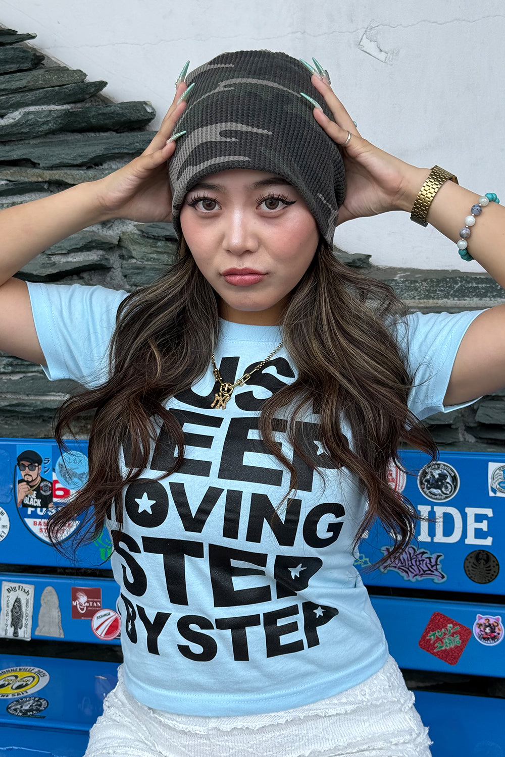 JUST KEEP MOVING STEP BY STEP TEE