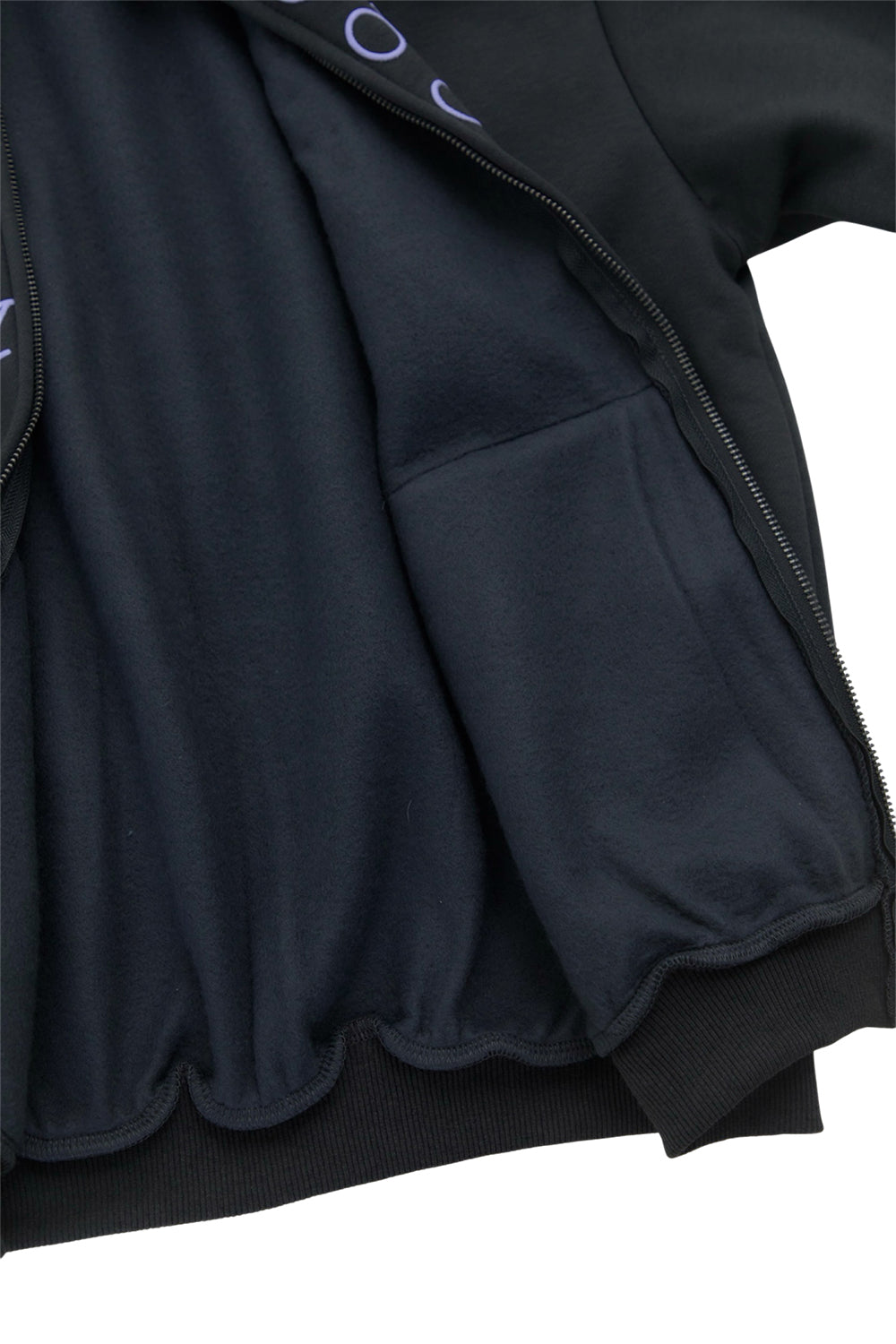 BUBBLE LOGO ZIP HOODIE CHARCOAL GRAY