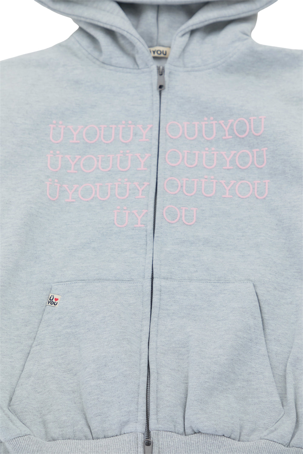 BUBBLE LOGO ZIP HOODIE LIGHT GRAY