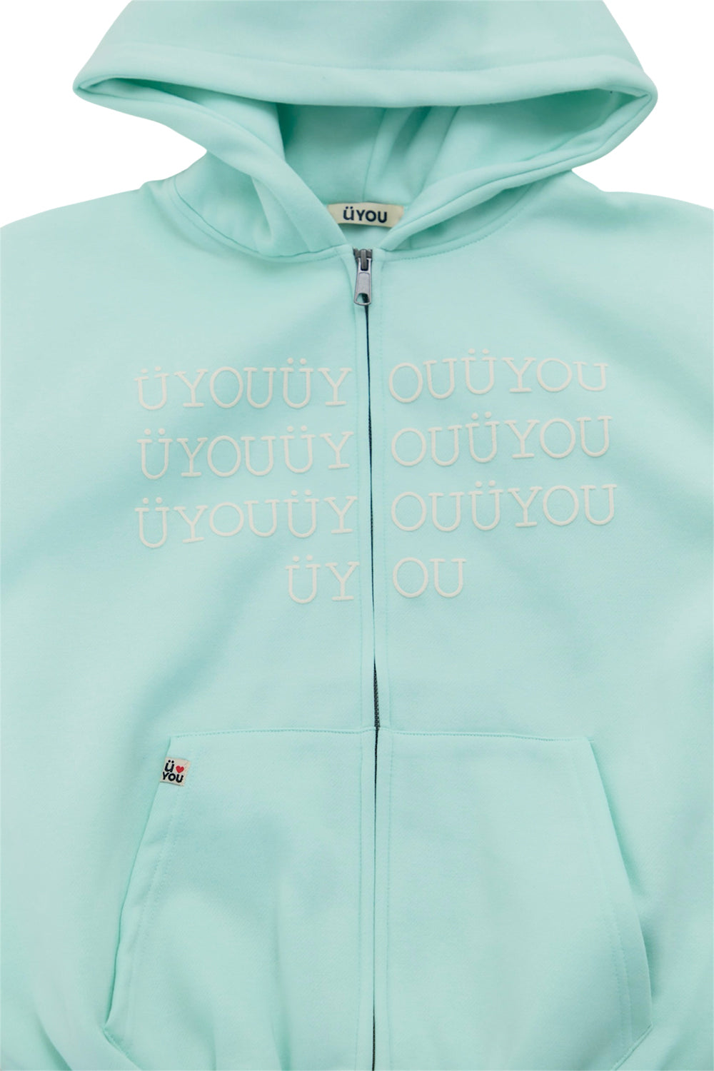 BUBBLE LOGO ZIP HOODIE MINT