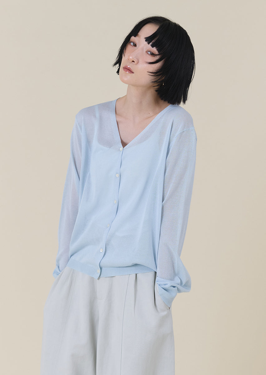 シアーVネックカーディガン