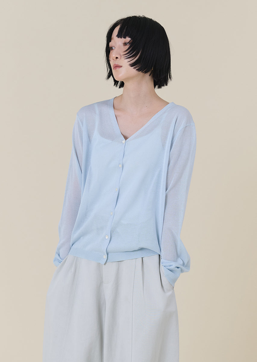 シアーVネックカーディガン