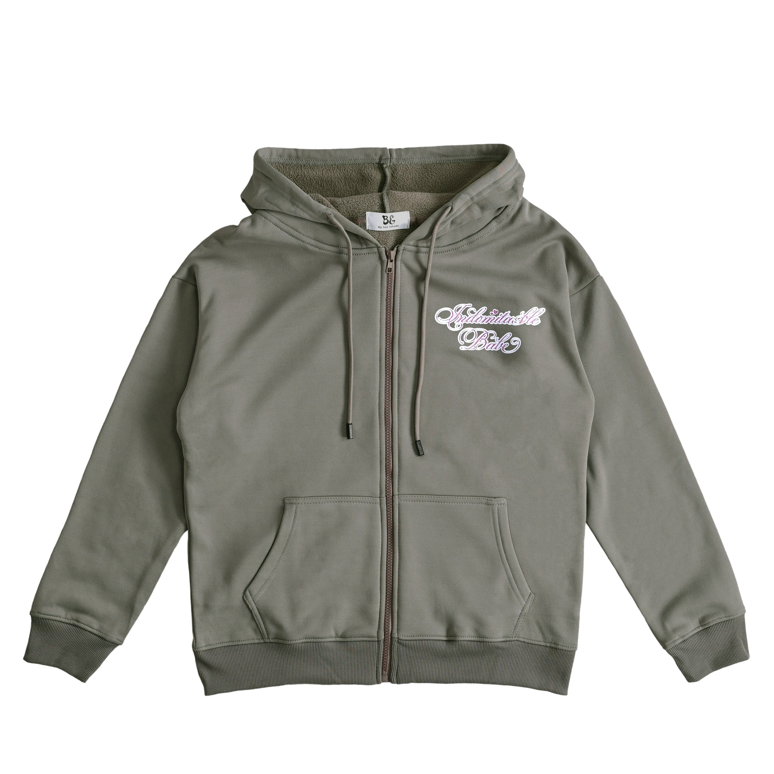 【BG】INDOMITABLE BABE ZIP HOODIE khaki image