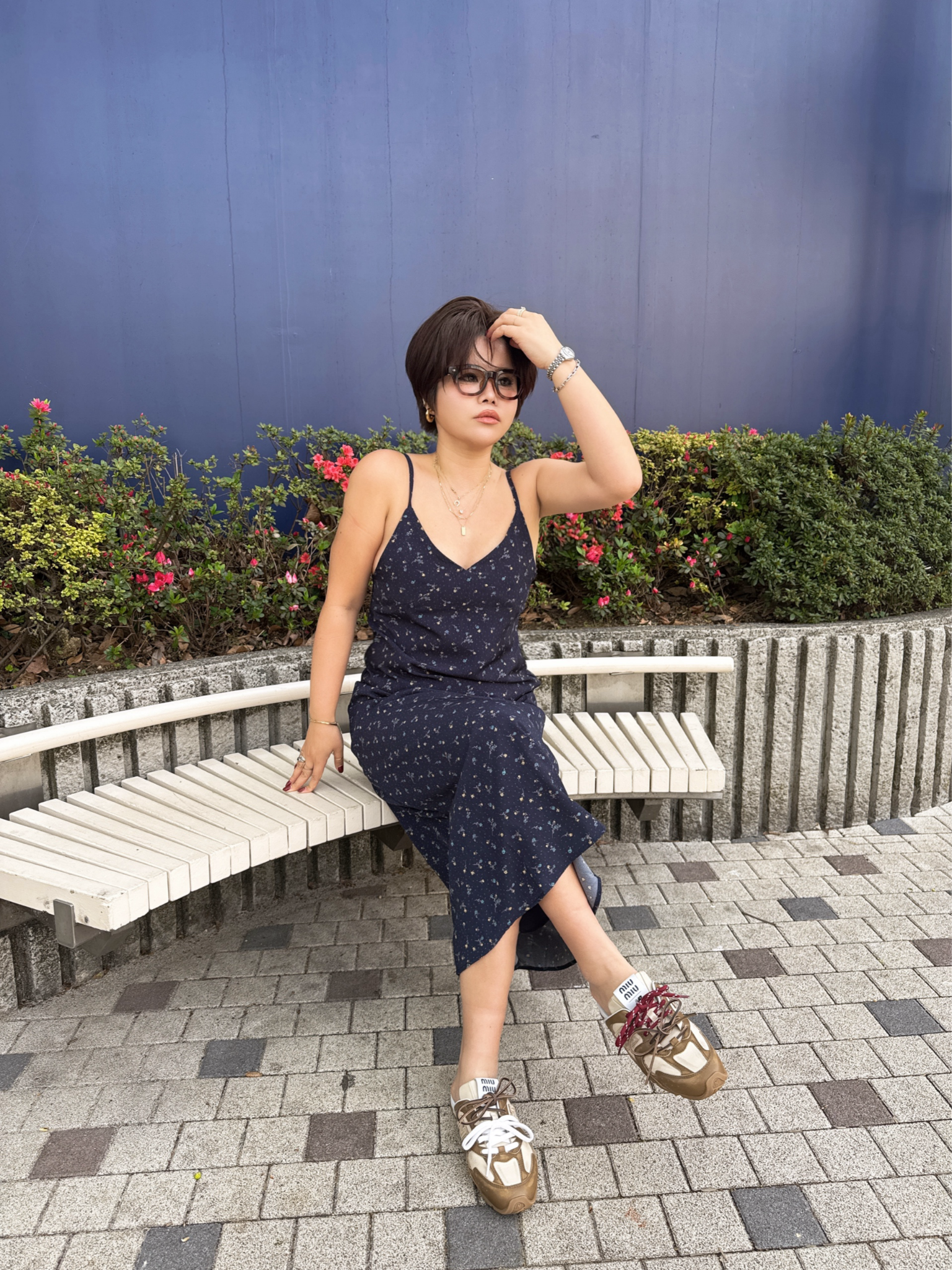 【先行販売】フラワーキャミロングワンピース