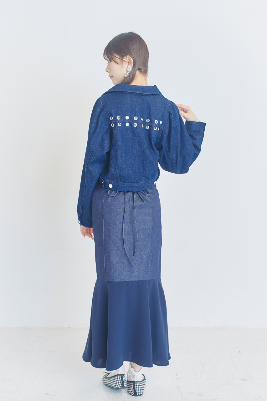 アイレットデザインデニムジャケット