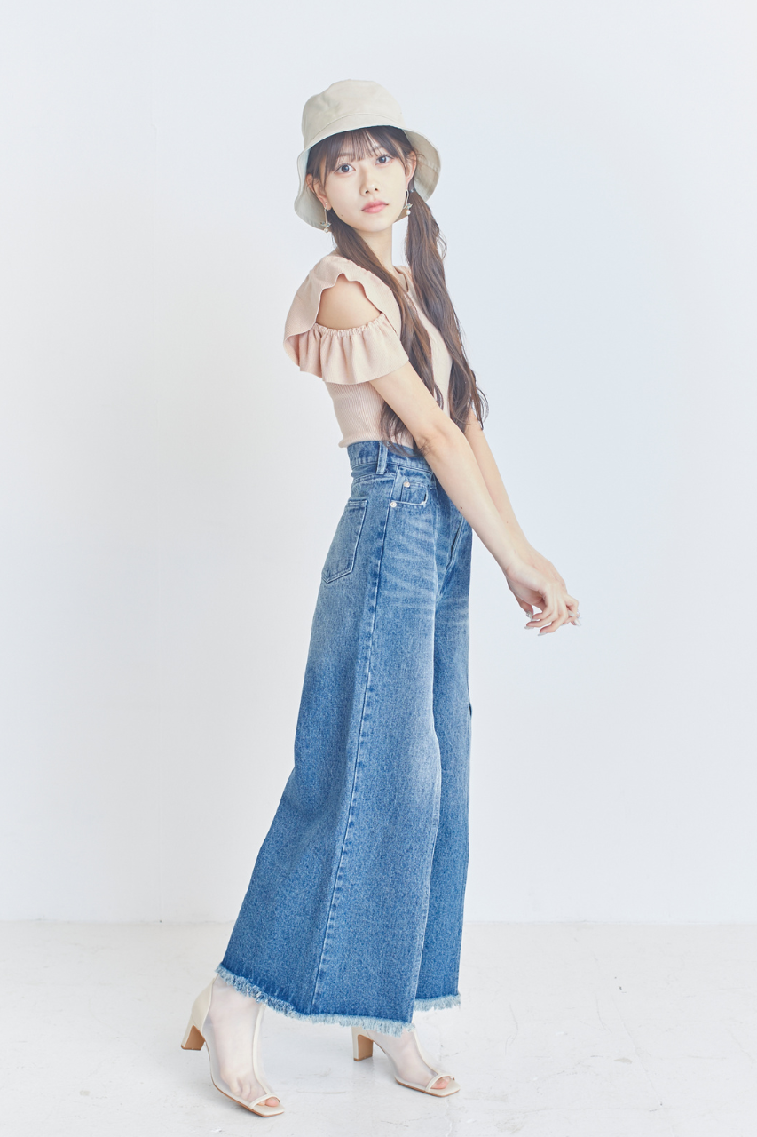 ディープスリットバギーデニム