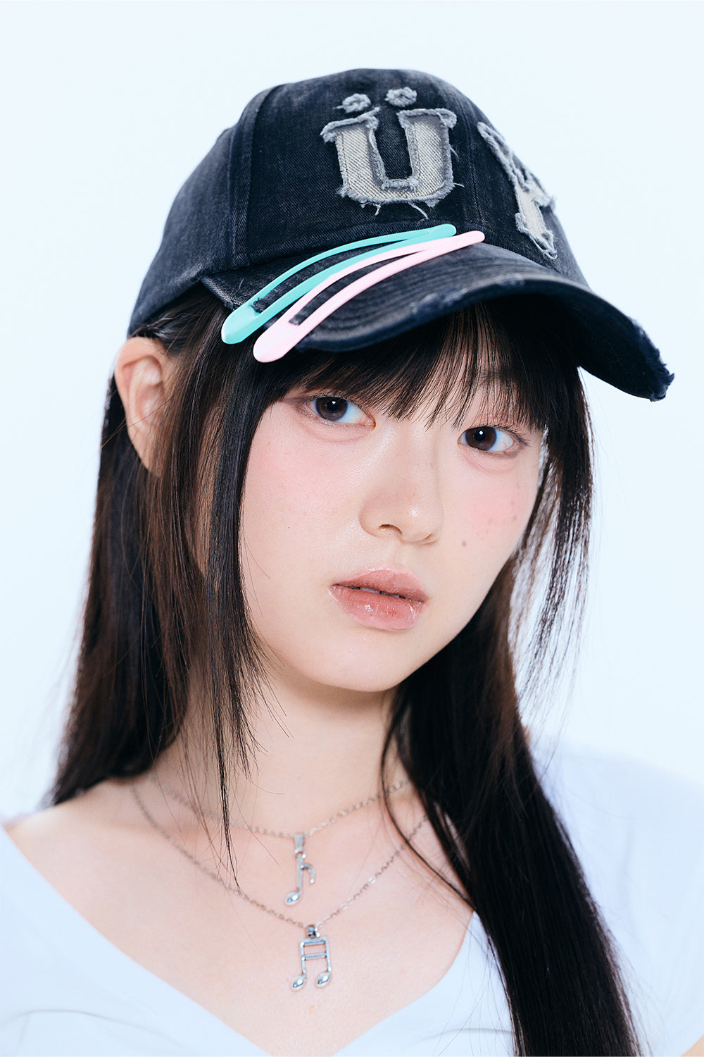 Pin set Patchwork cap＋pouch (BLACK)