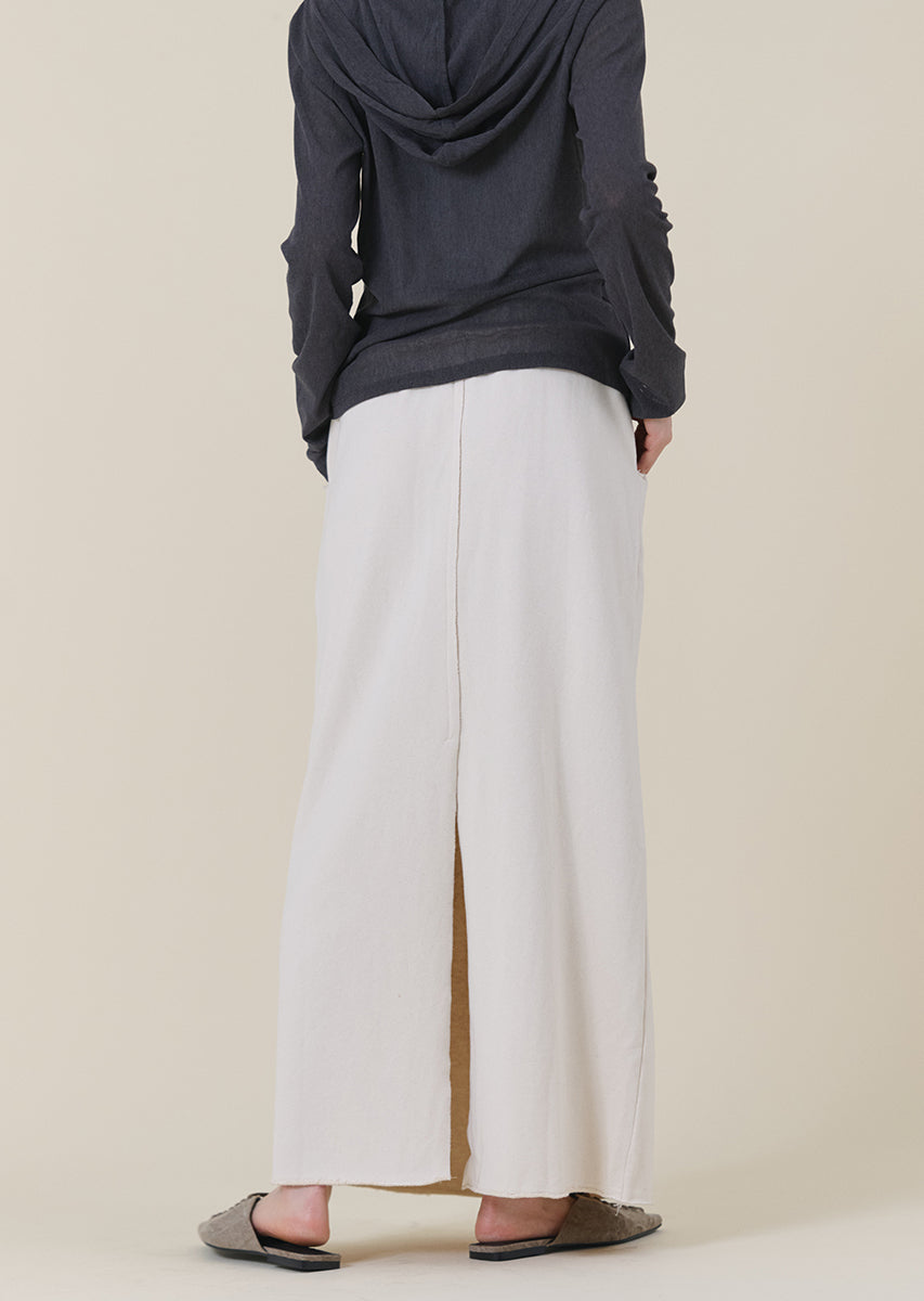 ウエストデザインスウェットロングスカート