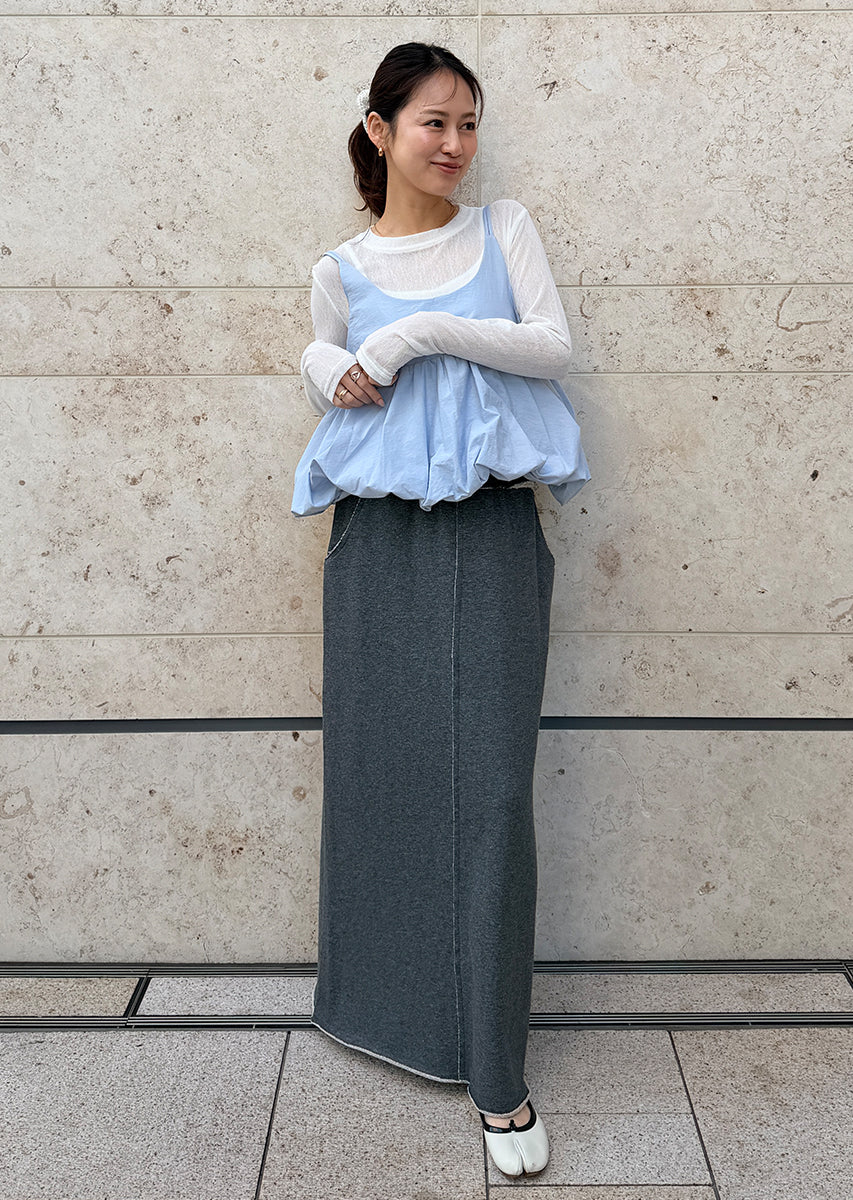 ウエストデザインスウェットロングスカート