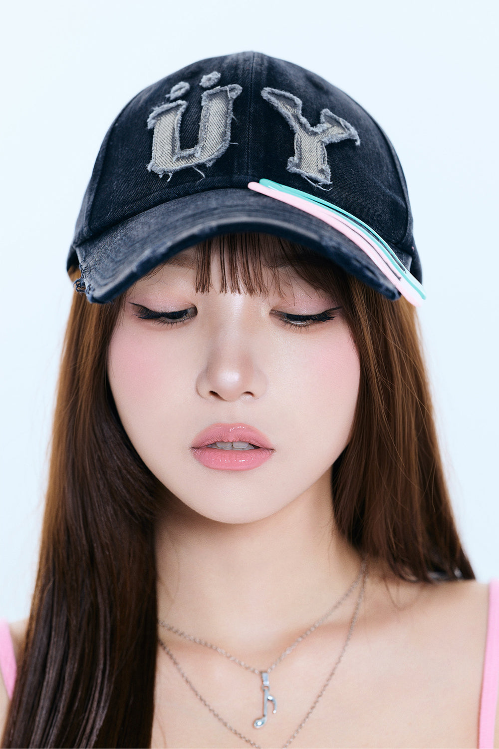 Pin set Patchwork cap＋pouch (BLACK)