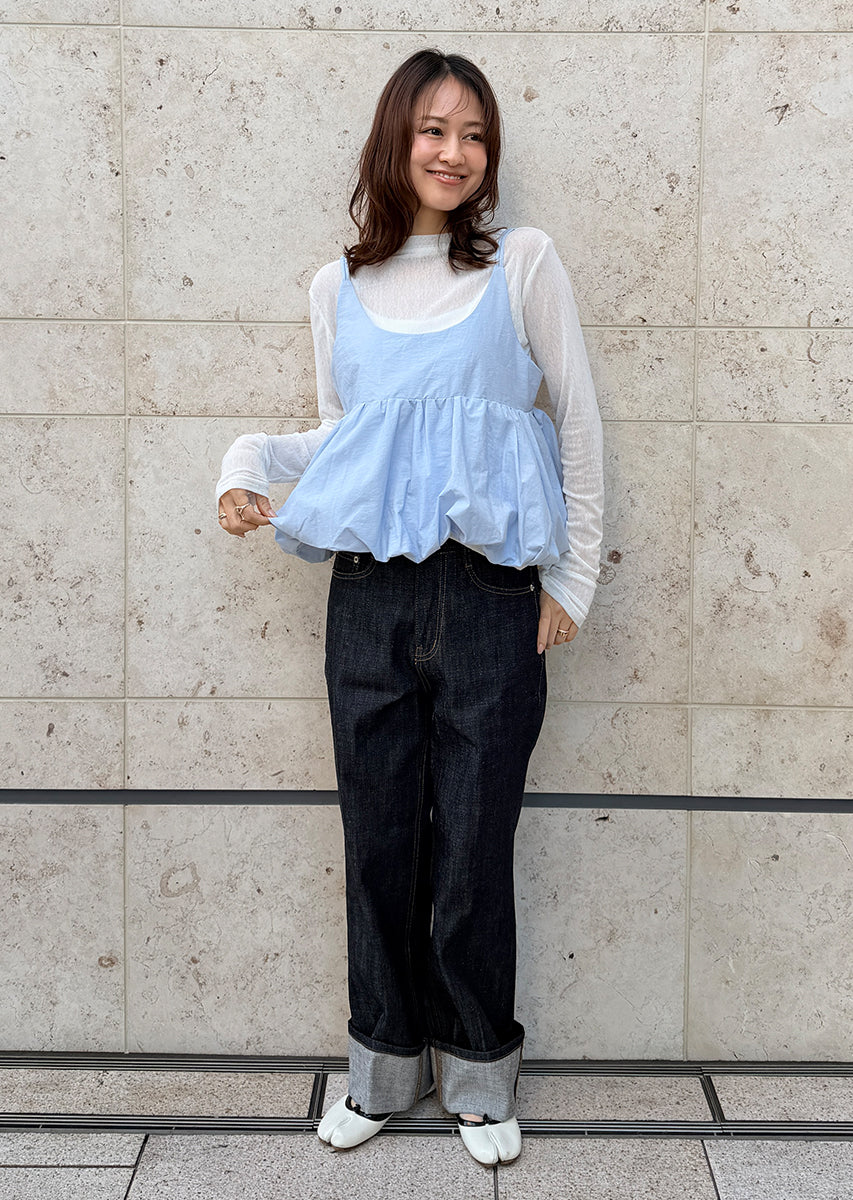 ロールアップストレートデニム