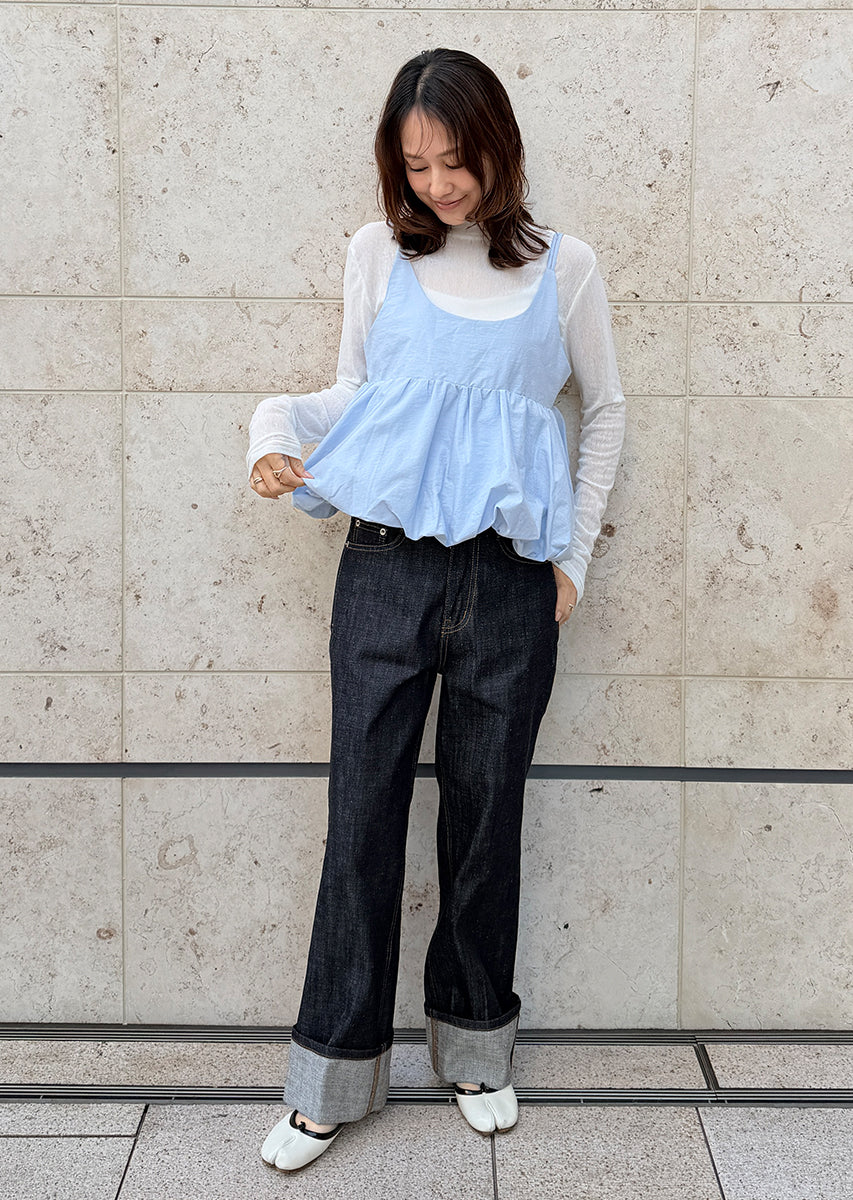 ロールアップストレートデニム