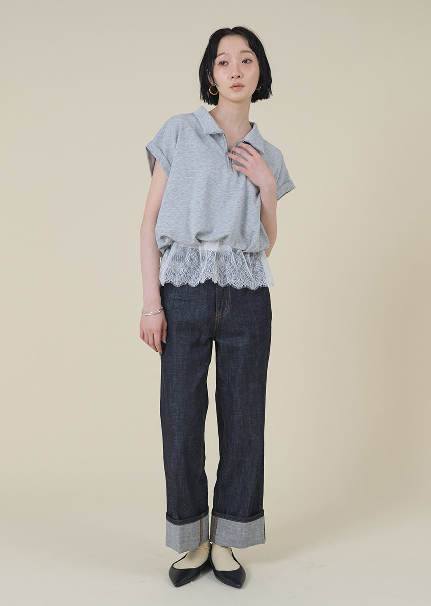 ロールアップストレートデニム